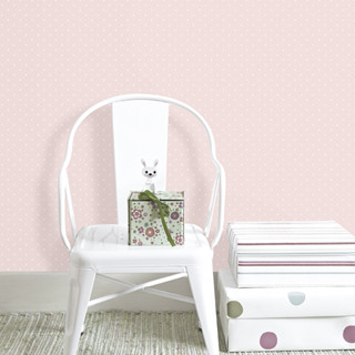 Papel Parede Vinílico Infantil Pêssego Bolinhas 10m X 53cm