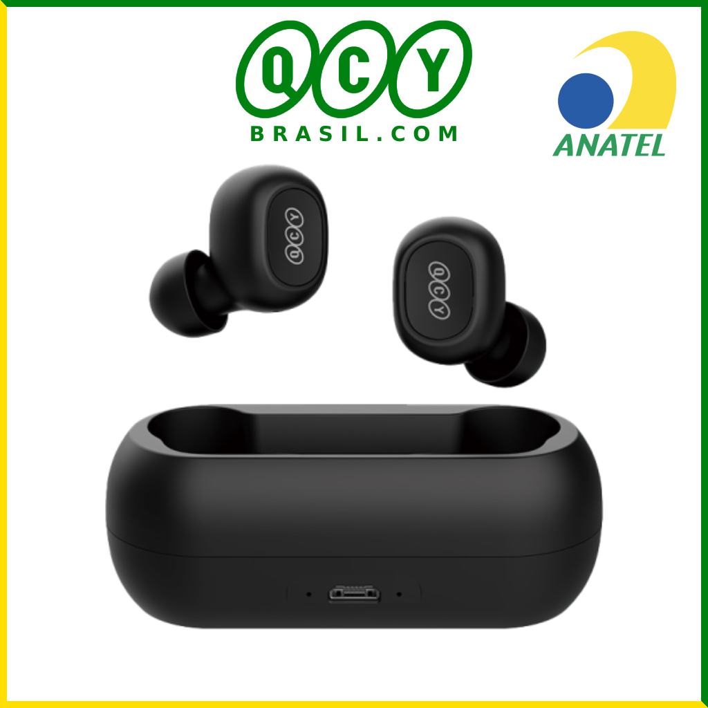 Fone de Ouvido Sem Fio QCY T1C TWS Bluetooth 5.1 com Case de Carregamento 380 mAh