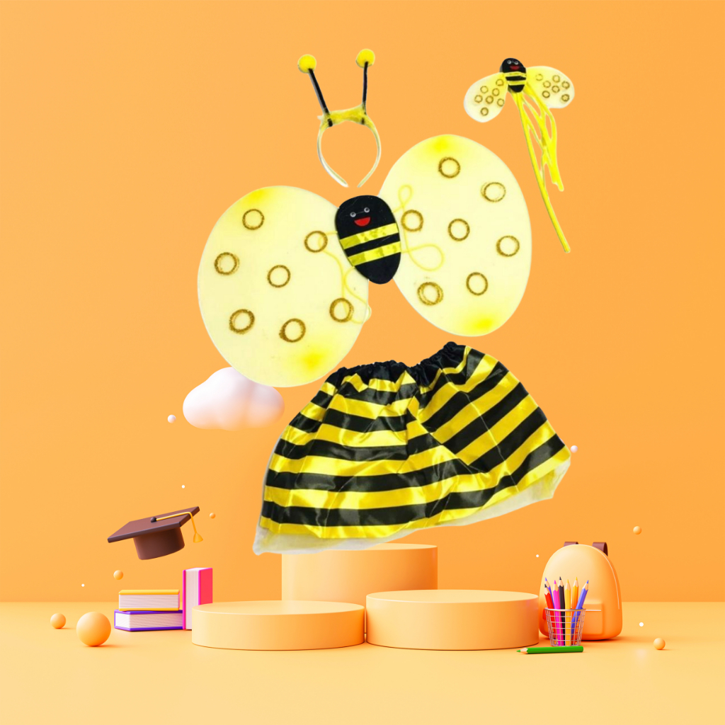 Kit Fantasia Joaninha Infantil Saia + Tiara+ Varinha + Asa em Oferta na Shopee