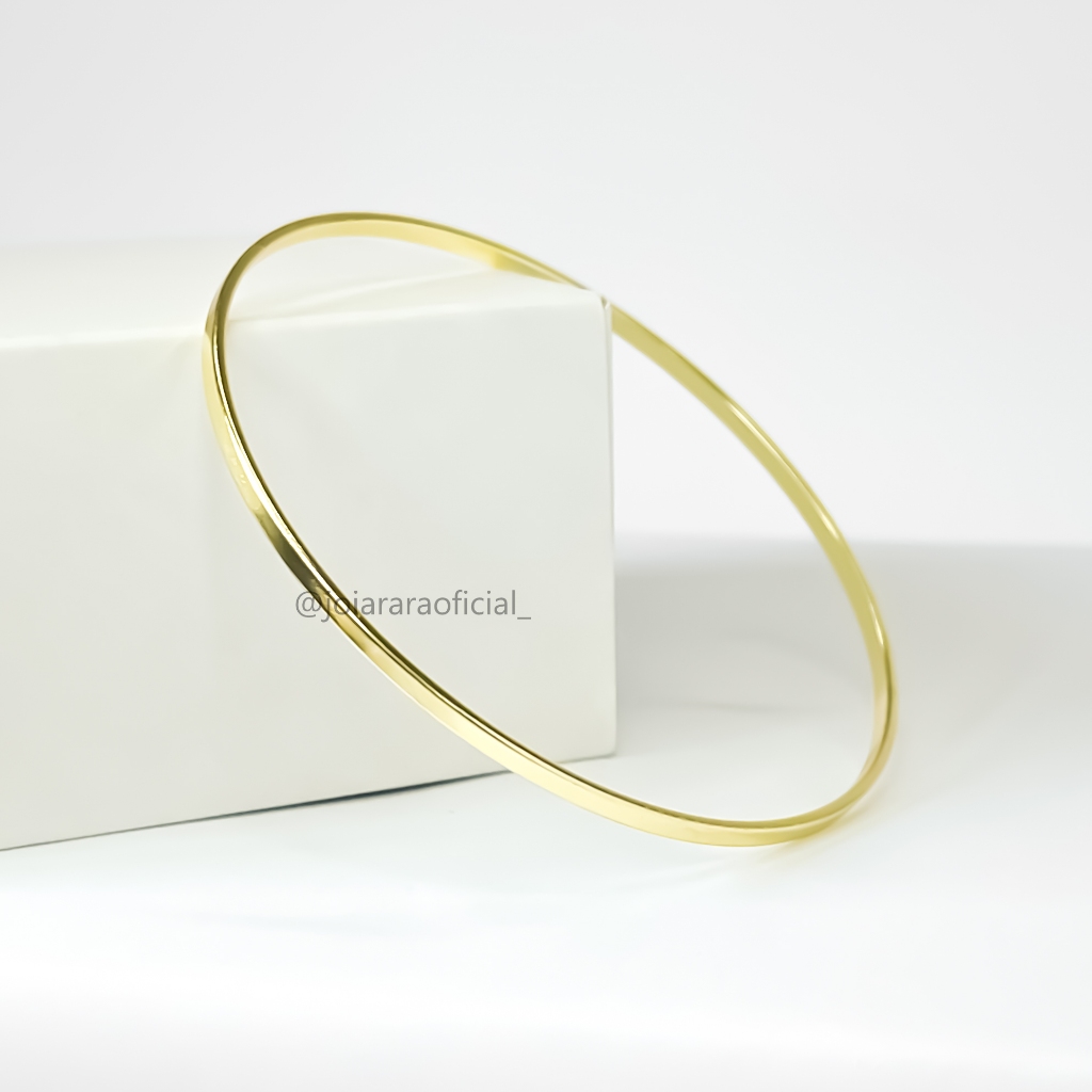 Bracelete Feminino Fio Liso Banhado a Ouro