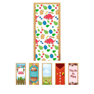Capa Porta Decorativa Com Elástico 0,85x2,10 Diversos Modelos
