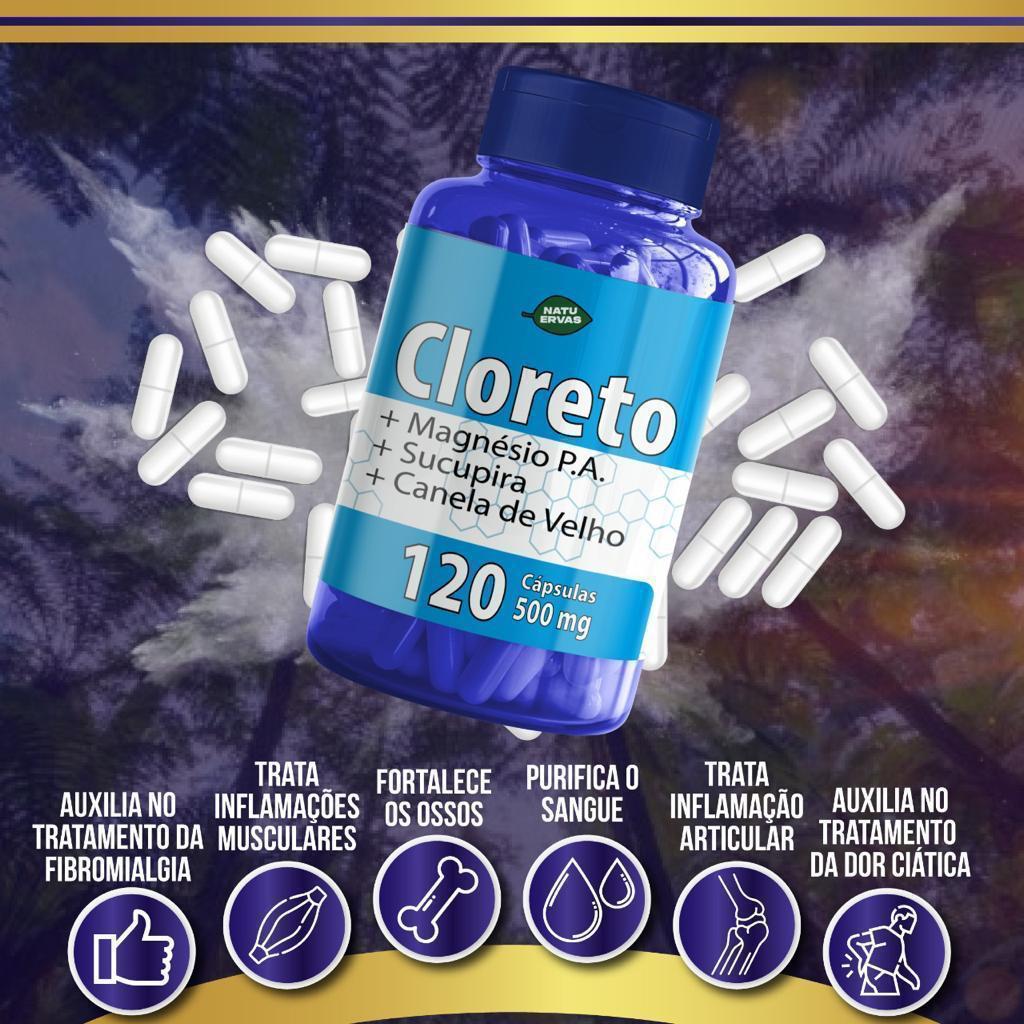 Cloreto De Magnésio PA + Sucupira + Canela de Velho 120 Cáps 500 mg ????????