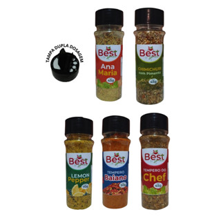 kit 05 temperos gourmet no pote - Lemon pepper, Tempero Chef, Chimichurri, Ana maria, Tempero baiano