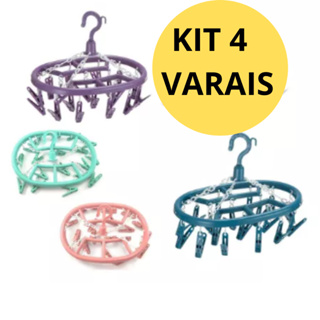 Kit Com 4 unidades Varal De Roupas Oval Calcinha Cuecas 18 Prendedores Íntima Pronta Entrega em Oferta na Shopee