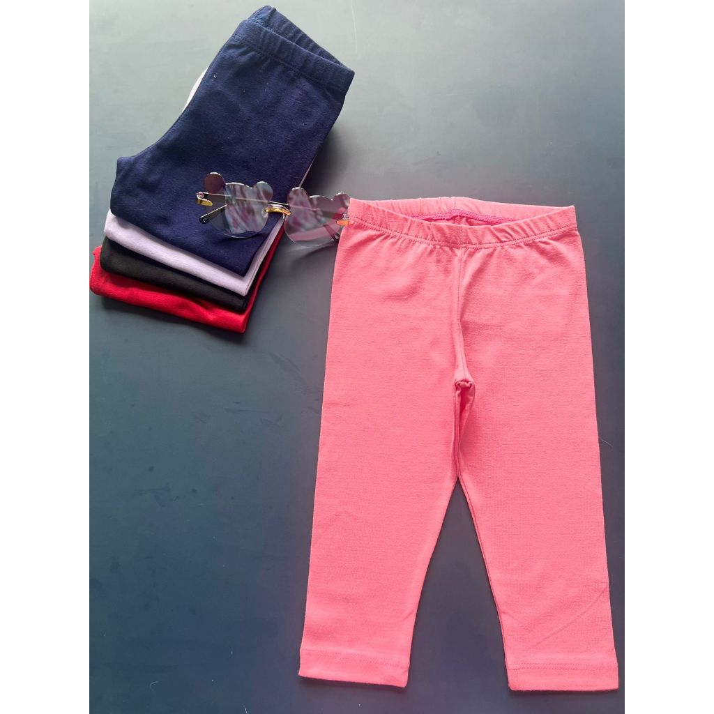 Kit Semaninha Infantil Feminina Bebê 5 leggins de Cotton Sortida Barato P/M/G