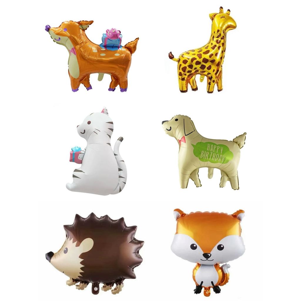 Animais De Desenho Animaldo Girafa/Raposa/Cachorro/Gato/Ourico Safari Festa De Aniversário Air Globos Decorações 1 pc