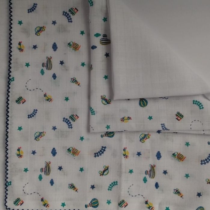 Kit De Fralda De Ombro Luxo Com 2 Peças Branca E Estampada em Oferta na Shopee