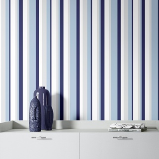 Papel De Parede Listras Infantil Azul Quarto Adesivo 1,50m em Oferta na Shopee
