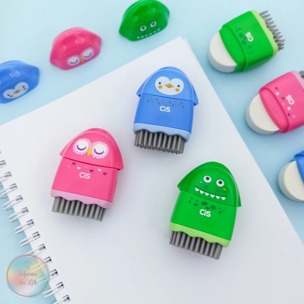 Apontador Borracha e Vassourinha 3 em 1 bichinhos CIS Criatic em Oferta na Shopee