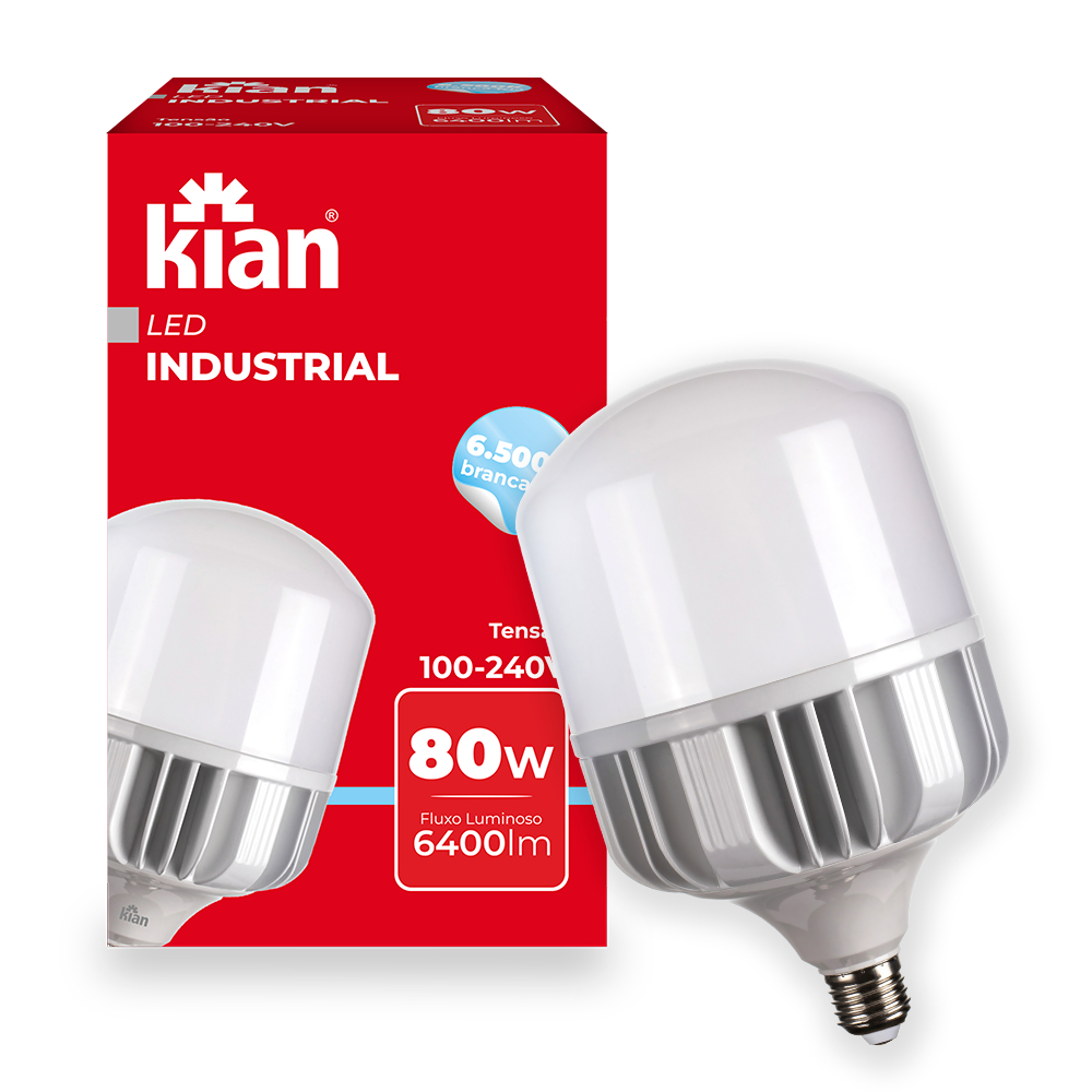 Lampada Led Industrial 80W Bivolt 6500K E-27 Kian