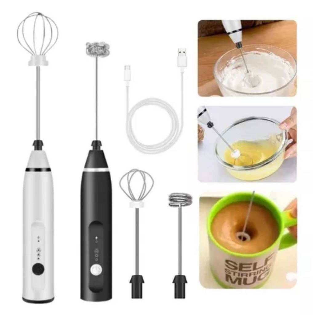 Misturador Bebidas Ovos Portátil Elétrico Bateria Mini Mixer