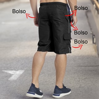 Bermuda Tactel Masculina Com Bolso Short Masculino Com Bolsos