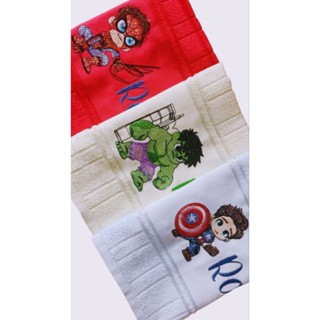kit 3 toalhas bordadas Vingadores personalizada com nome