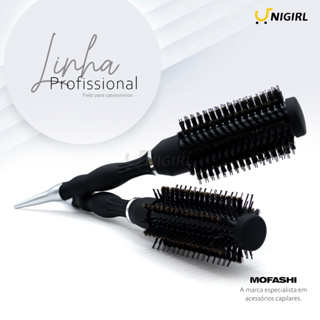 Escova Térmica Carolina Profissional  Metalizada Cerdas Mistas Javali Nylon MOFASHI em Oferta na Shopee