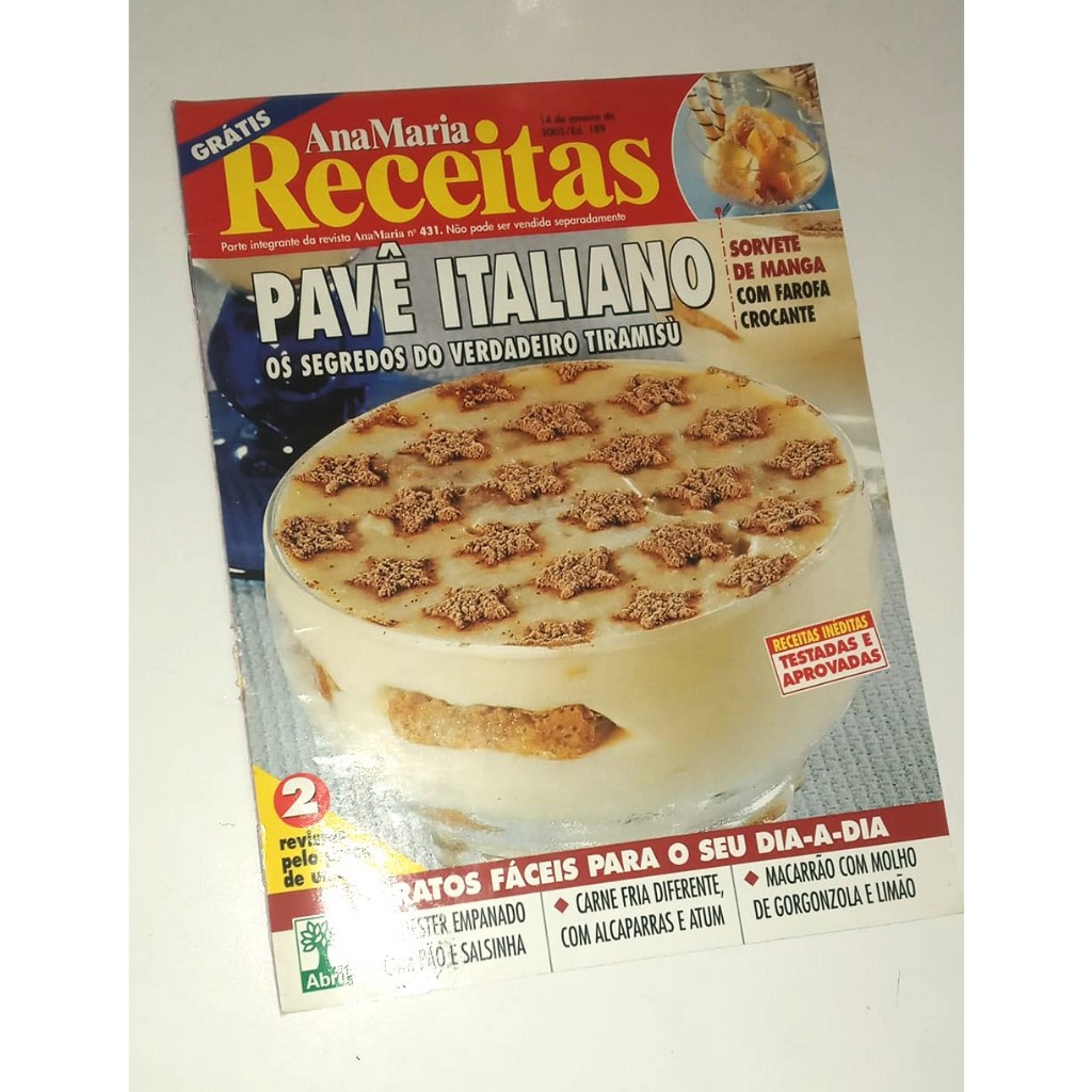 Revista Ana Maria Receitas Pavê Italiano Sorvete Manga