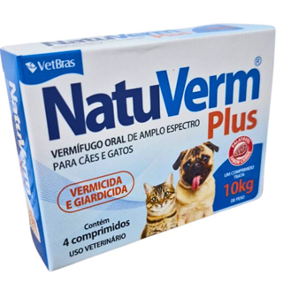 Natu Verm Plus Até 10kg Cães E Gato Vermífugo E Giardicida 4 Compr. em Oferta na Shopee