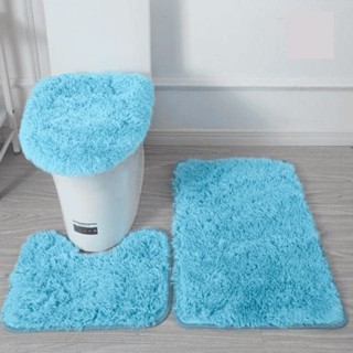 Kit Jogo De Banheiro 3 Peças Peludo Felpudo Shaggy Luxo