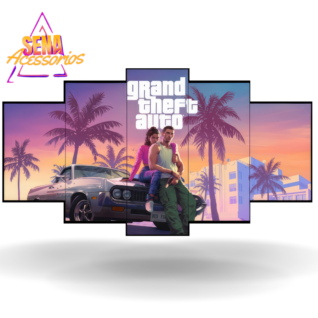 Kit Quadros Decorativos Jogo Gta Gta V Gta IV Alta Qualidade Para Sala Quarto Gamer Escritório