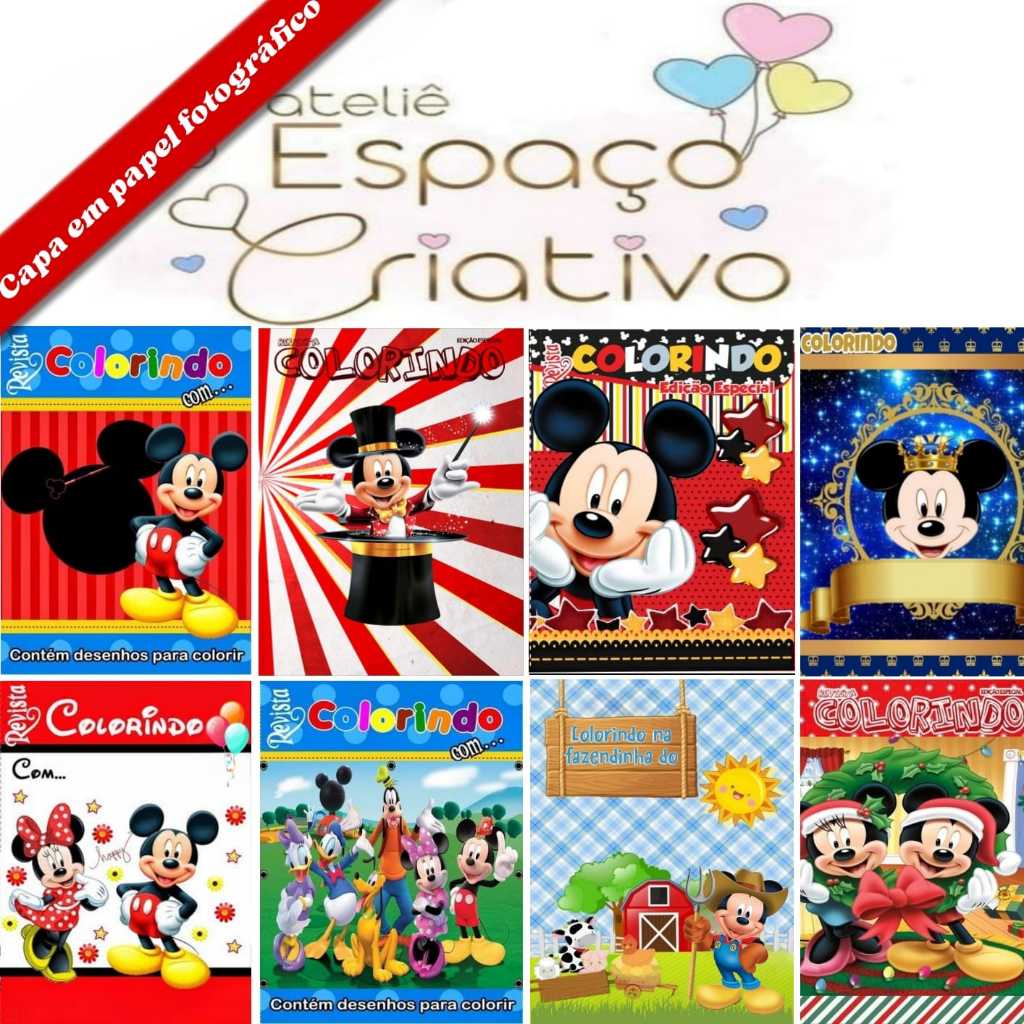 10 Livrinhos Mickey para Colorir Lembrancinha de Aniversário para Colorir Livro Infantil