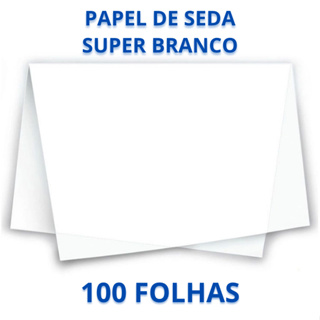Papel de seda Super Branco Pacote com 100 Folhas Presente Artesanato em Oferta na Shopee