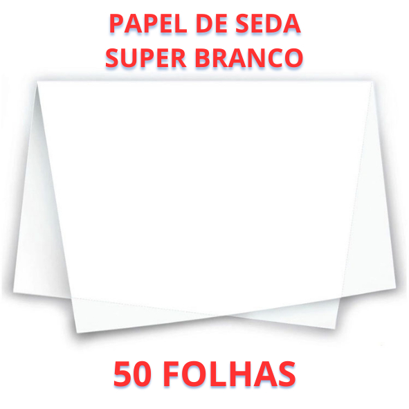 Papel de Seda Super  Branco 50 folhas 50x35 20gr Embrulho Presente Artesanato Pipas Imediato Papelaria em Oferta na Shopee