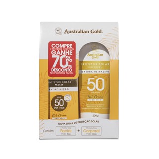 Kit Protetor Solar Australian Gold Corporal 200gr + Facial 50gr Fps50