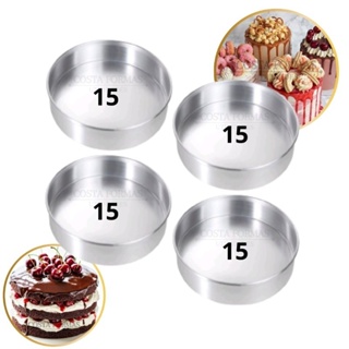 Jogo 4 Assadeiras Redonda Forma Baixa 15 x 5 cm Fundo Fixo de Alumínio Para Confeitaria em Oferta na Shopee