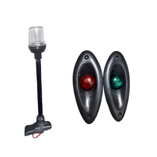 Kit Luzes de Navegação: Olho de Tubarão Preto em Led + Mastro Retrátil Preto 40 cm em Led Alcançado Fundeio - Para Barcos Lanchas e Veleiros em Oferta na Shopee
