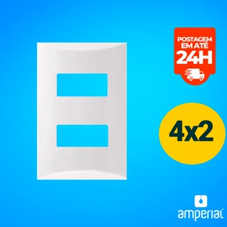 Placa 2 Postos Separados Embutida 4x2 Brava Iriel Branca