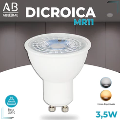 Lâmpada Led Mr11 3,5w Mini Dicroica Gu10 Bivolt Luz Branca/Amarela
