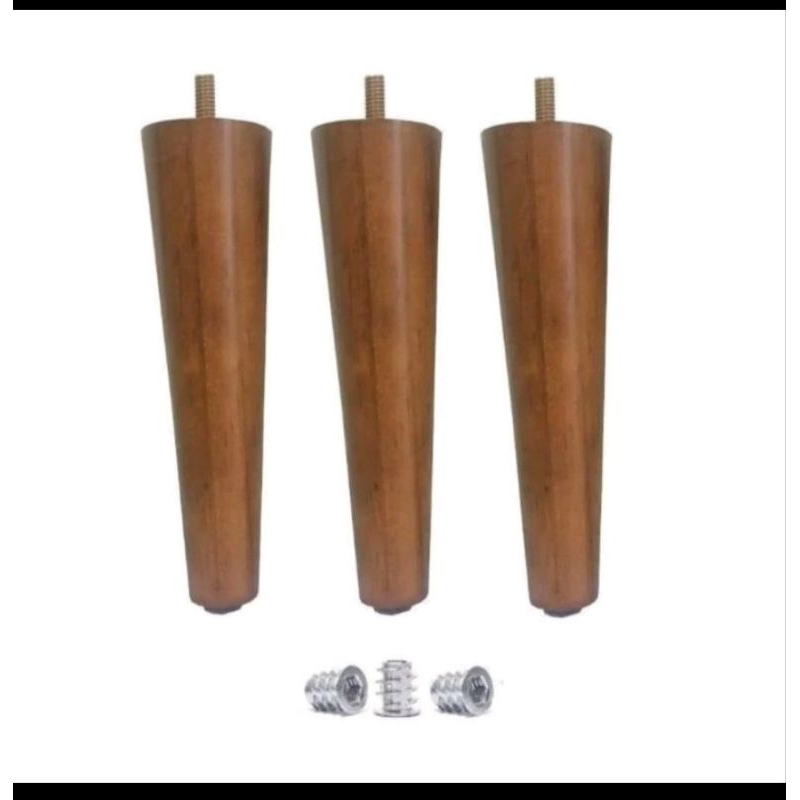 kit com 3 pés palitos de 15 cm mais bucha americana mais carpete de proteção "perna para móveis"