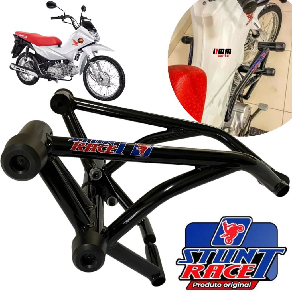 Protetor Stunt Race POP 110I Proteçao de motor e carenagem Street Cage Honda POP110 i 2015 A 2024