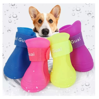 Botinha Sapato de Silicone Protetora de Patas Prova de agua Para Cão Cachorro E Gato Pets