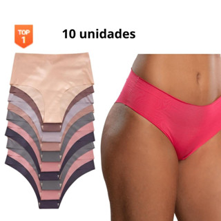 Kit 10 Tangas Femininas Sem Costura Tanga Corte a Laser