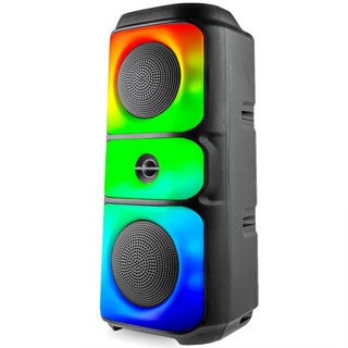Caixa De Som Bluetooth TWS Hi-Fi Painel LED RGB USB Radio Fm 50W Recarregável