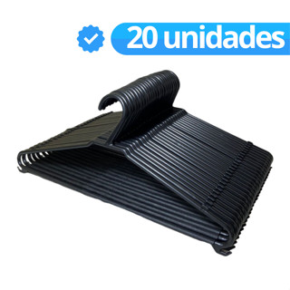 Cabide Adulto Redondo Preto Kit Com 20 Unidades