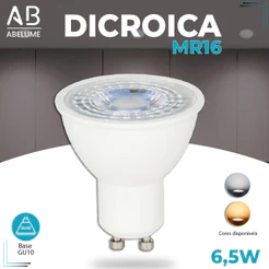 Lâmpada Led Mr16 Dicroica 6,5w Gu10 Bivolt Luz Branca/Amarela