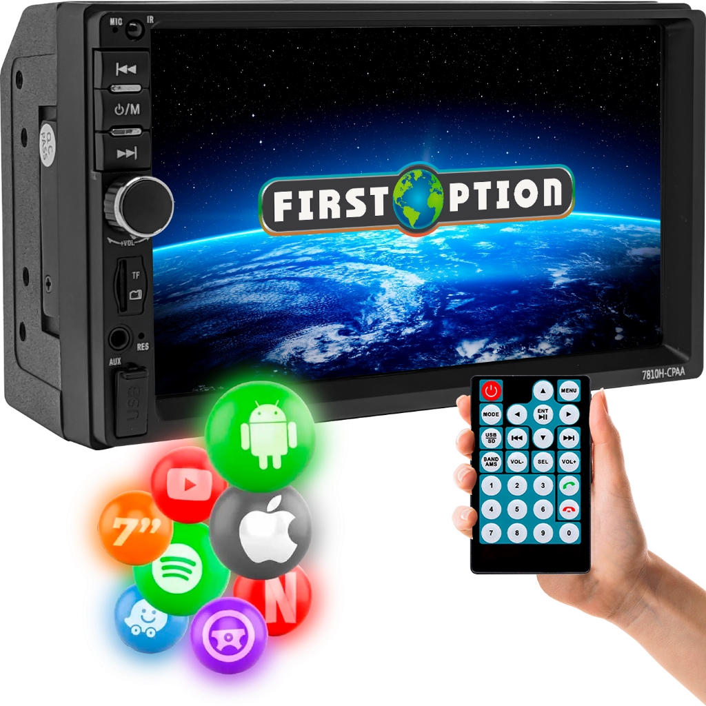 Central Multimídia Mp5 Universal Android Auto Apple Carplay USB Leitor Cartão Sd Auxiliar 7810hcpaa - Miniatura 2