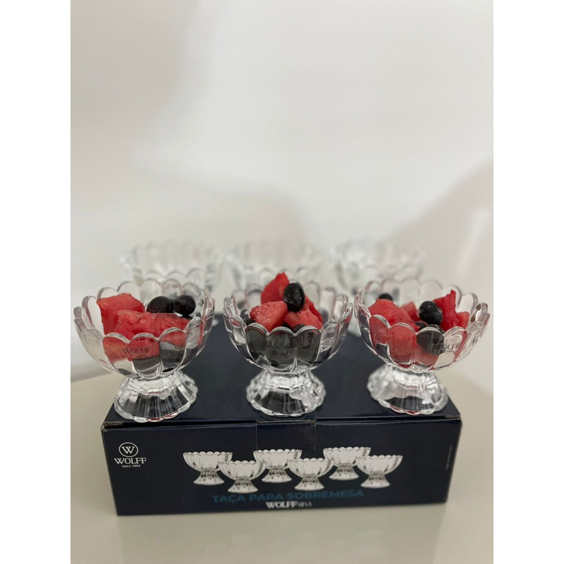 Conjunto 12 Taças de Sobremesa de Vidro Pétalas 125ml - Wolff - SUPER LANÇAMENTO em Oferta na Shopee