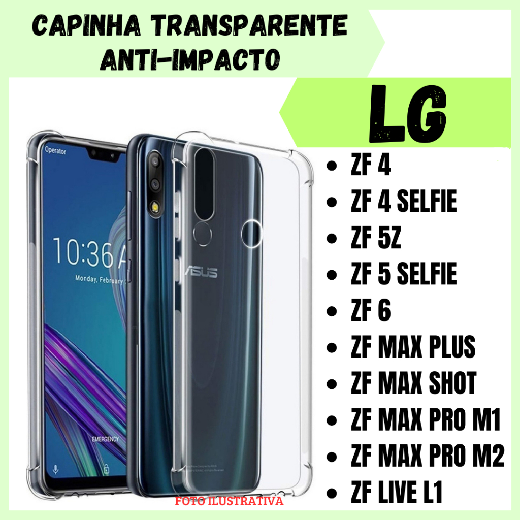 Capa Transparente Anti Impacto Asus Zenfone 4 554 / Live L1 550 / / Max Pro M2 631 / Capinha Simples Para Celular (CF09)