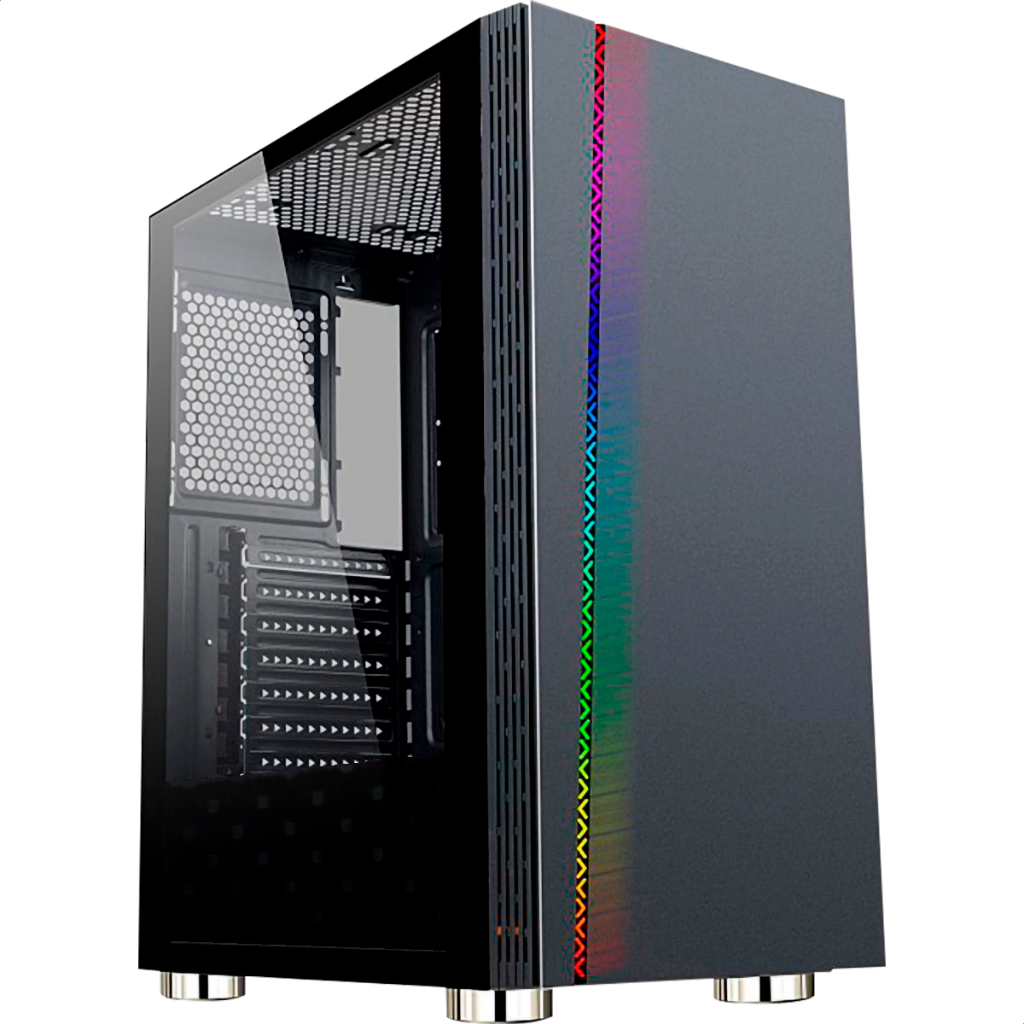 Gabinete ATX Vidro Temperado RGB Mid Tower com Filtro de Poeira