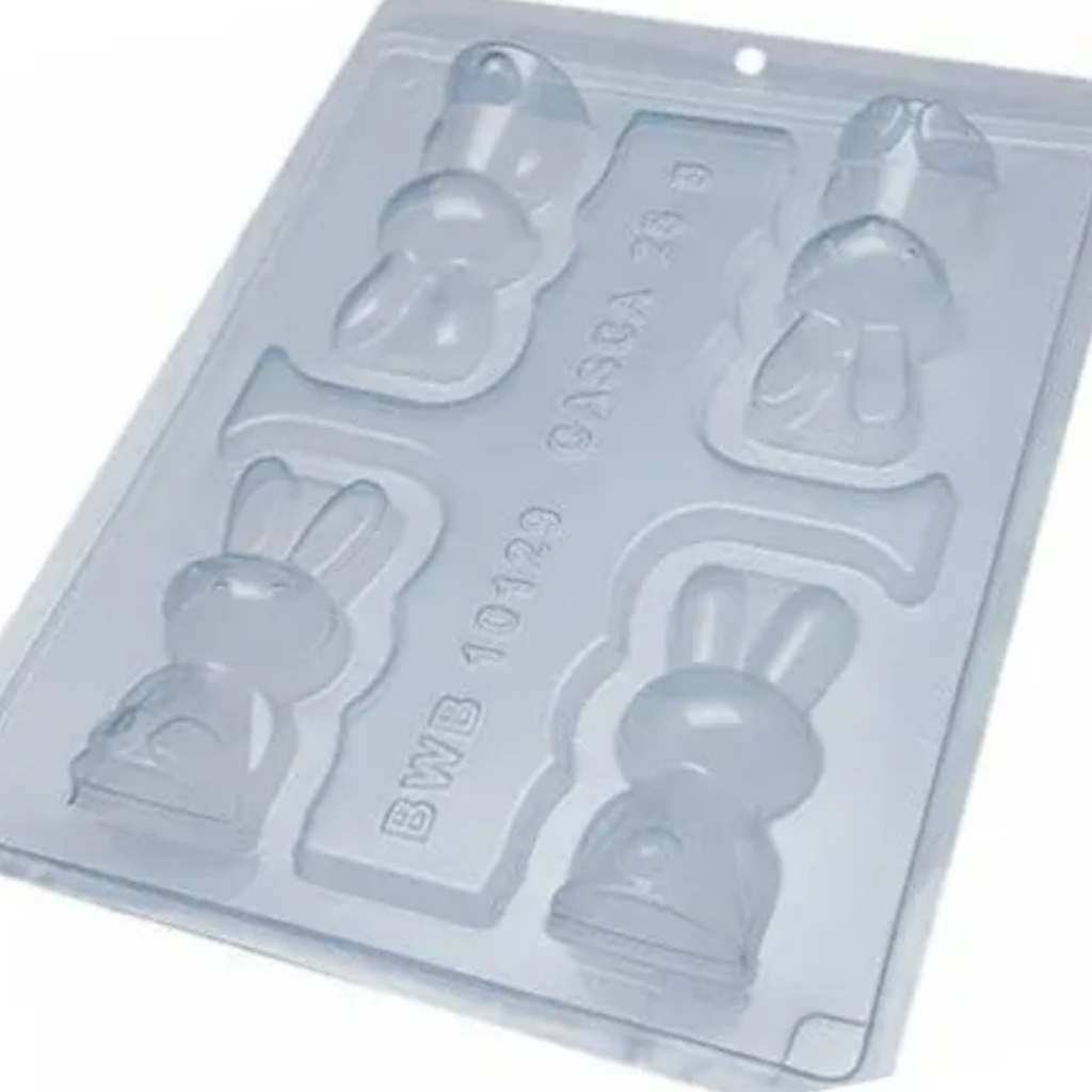 BWB 10129 Forma De Acetato Com Silicone 3 Partes Coelho Sentado - Páscoa em Oferta na Shopee