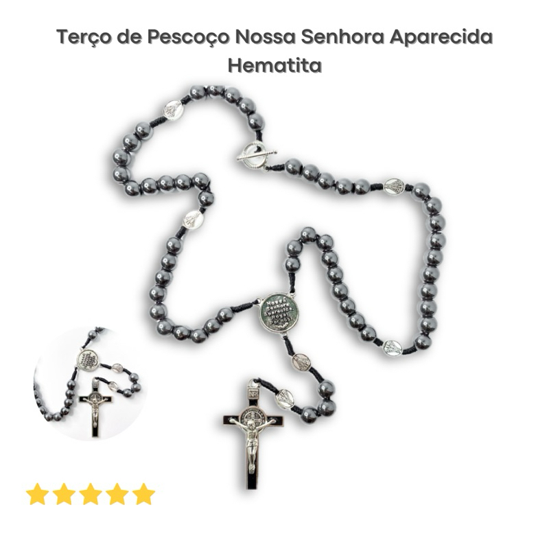 Terço Pescoço Nossa Senhora Aparecida Hematita