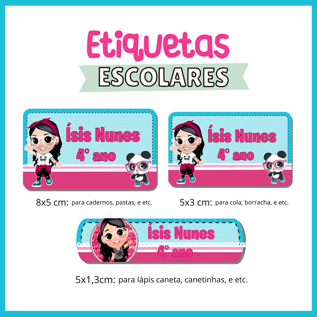Kit Etiqueta Escolar Luluca Menina / Adesivo Escolar/ Todos Os Temas / Volta as aulas / Material Escolar em Oferta na Shopee