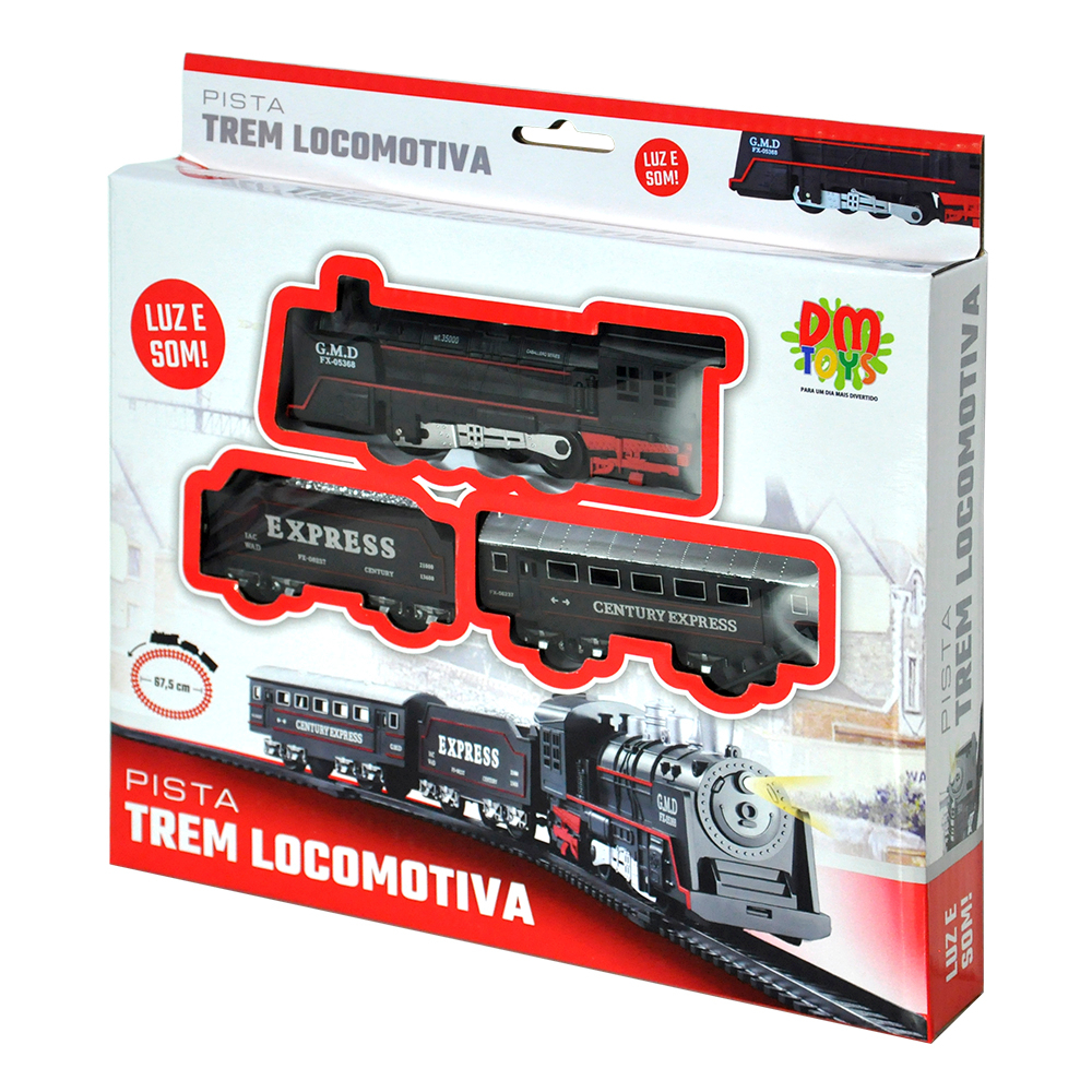Trem Locomotiva Luz e Som + Pista/Trilhos Infantil Ferrorama !