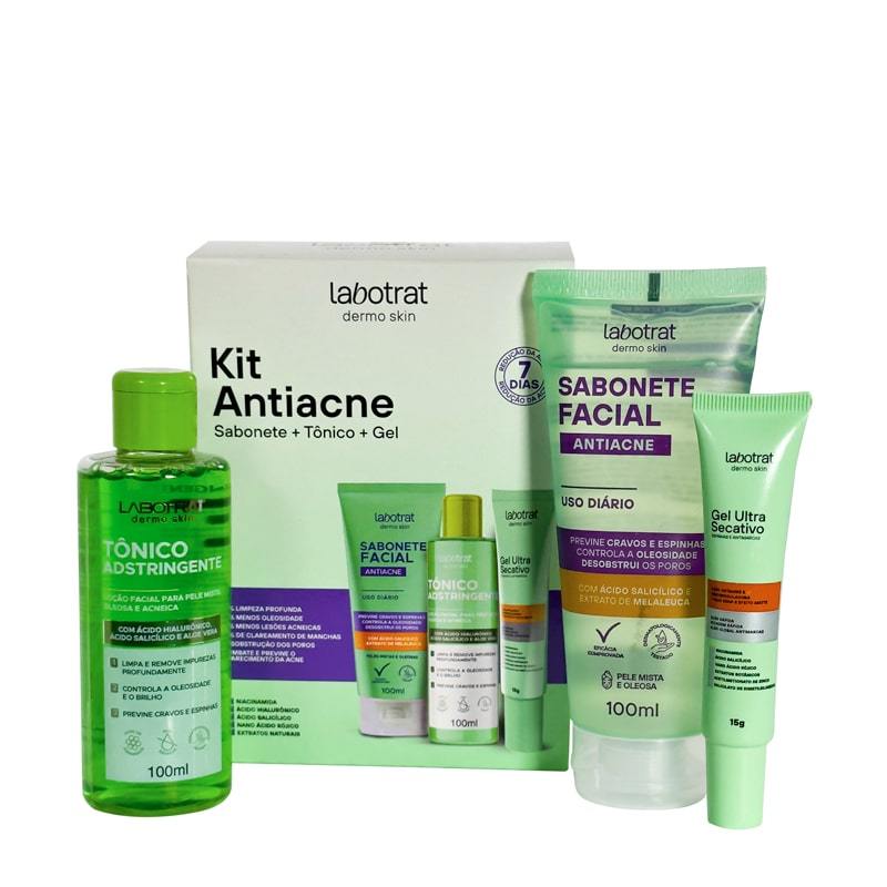 Labotrat Kit Antiacne - Sabonete + Tônico + Gel