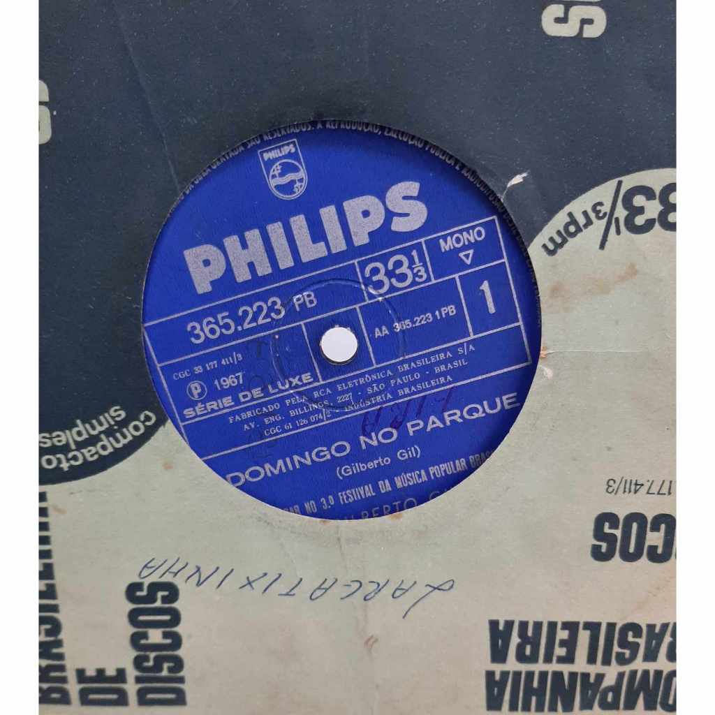 Gilberto Gil - compacto 7 "  Domingo No Parque - Mancada 1967 - vinil