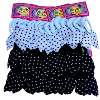 Kit 48 Unidades Xuxinhas com lacinho / Rabicó para cabelo Meia de seda / Schrunchies Infantil e Adulto cores sortidas