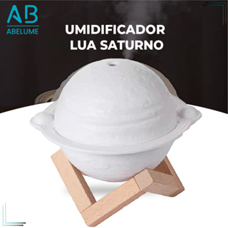 Luminária Umidificador Lua Saturno Planeta 3D 200ml LED | Acompanha carregador USB | Disponível em 3 cores em Oferta na Shopee