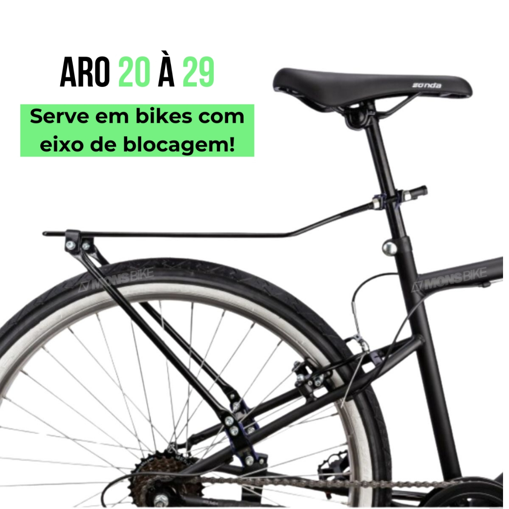 Bagageiro Garupa Bike Bicicleta Aro 20 À 29 Kalf Hard Articulável Aço Serve em Eixo Blocagem